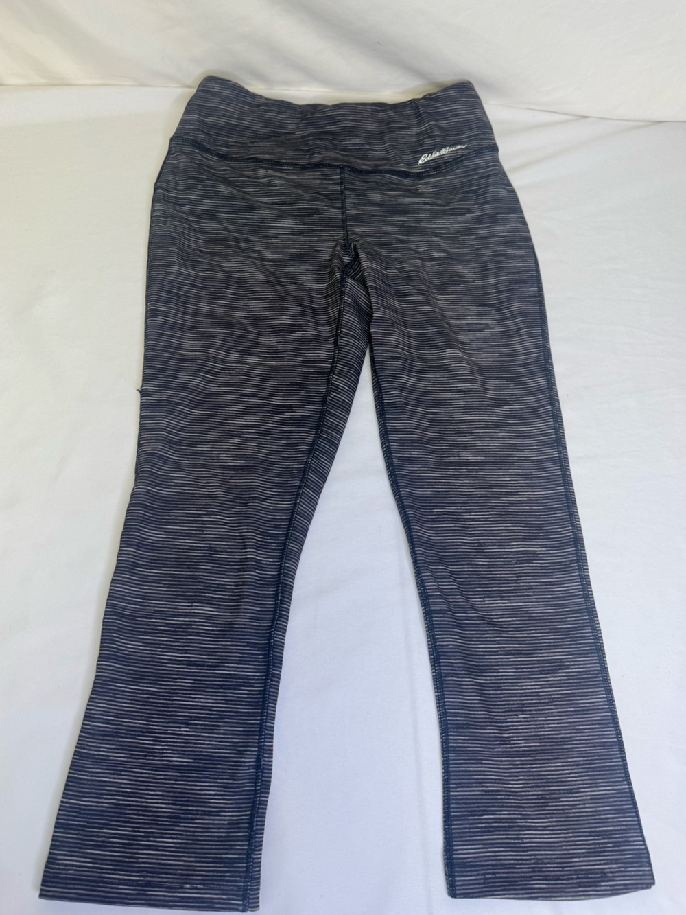 Eddie Bauer Navy & Gray Striped Active Leggings
